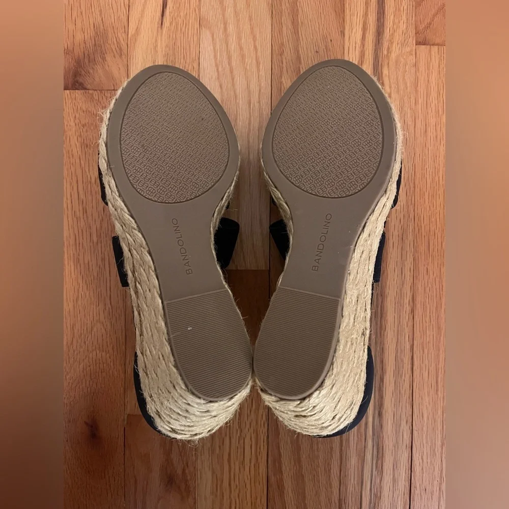 Bandolino Hullen Espadrille Wedge Sandals Navy Size 9